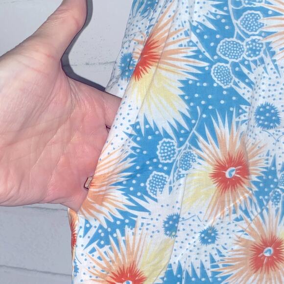 Steven Alan Girls Blue Orange Floral Smock Dress USA Made sz 3 - Picture 7 of 10